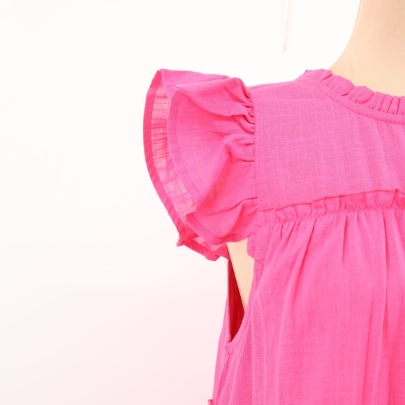 NWT TwentyTen Pink Babydoll Tiered Ruffle Dress Womens Coquette Vacation Size L - Picture 9 of 10